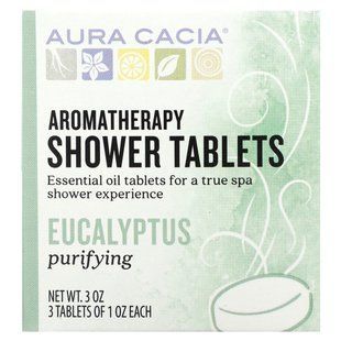 Aura Cacia, Aromatherapy Shower Tablets, Eucalyptus, 3 Tablets, 1 oz Each купить в Киеве и Украине