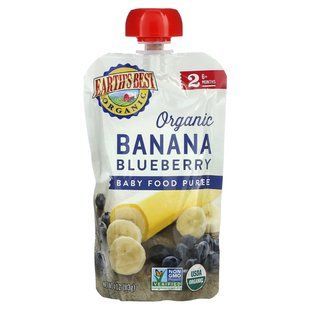 Earth's Best, Organic Baby Food Puree, 6+ Months, Banana Blueberry , 4 oz (113 g) купить в Киеве и Украине