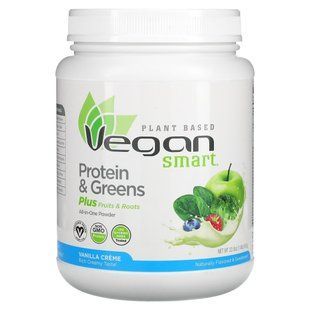Protein and Greens Powder All in One, Vanilla Cream, VeganSmart, 22.8 oz (645 g)