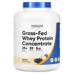 Nutricost, Grass-Fed Whey Protein Concentrate, Vanilla, 5 lb (2,268 g) купить в Киеве и Украине