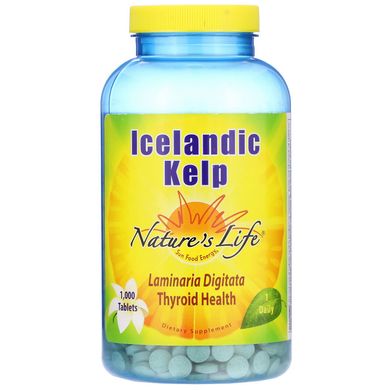 Ісландська водорість, Icelandic Kelp, Nature's Life, 1000 пігулок