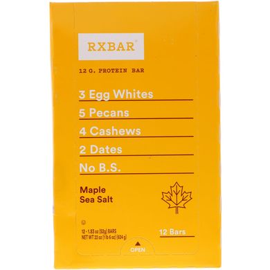 Протеиновые батончики, кленовая соль, RXBAR, 12 батончиков, 52 г (1,83 унции) купить в Киеве и Украине