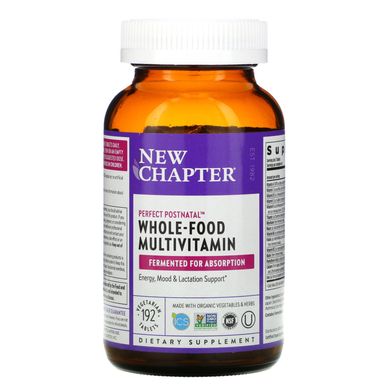 Постнатальний мультивітамінний комплекс, Perfect Postnatal Multivitamin, New Chapter, 192 таблетки
