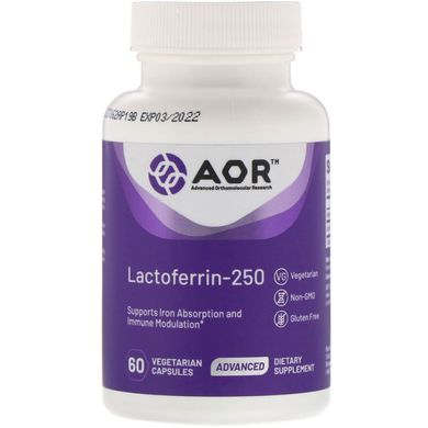 Лактоферин-250 Advanced Orthomolecular Research AOR (Lactoferrin-250) 60 капсул