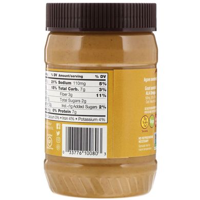Натуральна арахісова олія з лляним насінням, густа, Earth Balance, 16 унцій (453 г)
