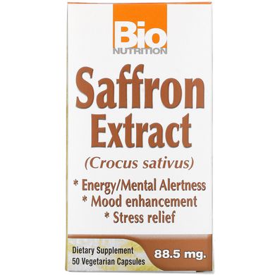 Екстракт шафрану, Bio Nutrition, 50 капсул на рослинній основі