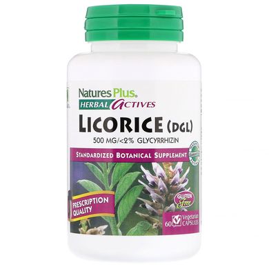 Корінь солодки Nature's Plus (Licorice) 500 мг 60 капсул
