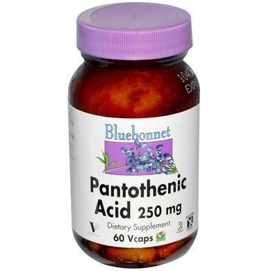 Пантотенова кислота Bluebonnet Nutrition (Pantothenic acid) 250 мг 60 капсул