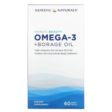 Nordic Naturals, Nordic Beauty, Омега-3 + олія огірковика, 60 м'яких таблеток