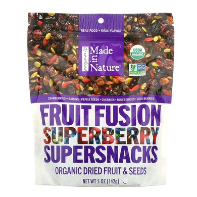 Органічний фруктовий Fusion Superberry Blast Supersnacks, Made in Nature, 5 унцій (142 г)