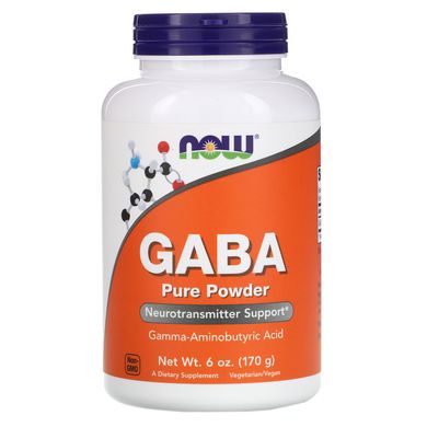 ГАМК гамма-аміномасляна кислота чистий порошок Now Foods (GABA) 170 г
