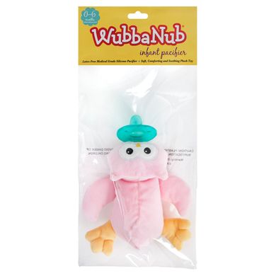 Соска для младенцев розовая сова WubbaNub (Infant Pacifier 0-6 Months Pink Owl) 0–6 месяцев 1 пустышка купить в Киеве и Украине