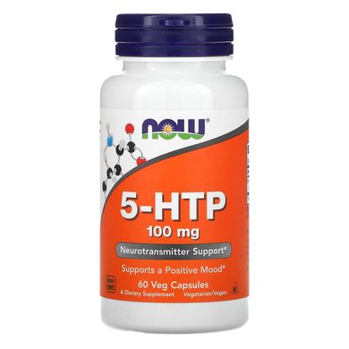 Гідрокситриптофан Now Foods (5-HTP Hydroxytryptophan) 100 мг 60 вегетаріанських капсул