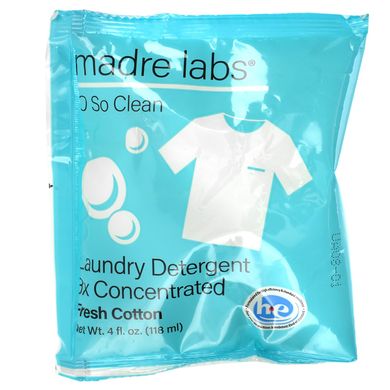 Madre Labs, моющее средство для стирки, тройной концентрации, свежесть хлопка, 1 пакетик, 118 4 унции купить в Киеве и Украине
