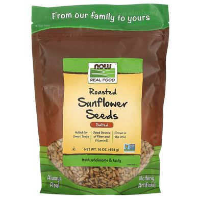 Насіння соняшника солоні смажені Now Foods (Sunflower Seeds) 454 г