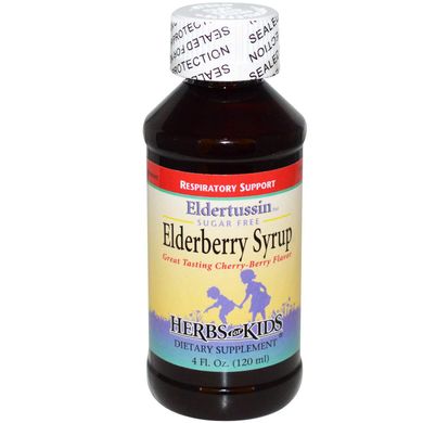 Herbs for Kids, Elderberry Syrup, Cherry-Berry, Sugar Free, 4 fl oz (118 ml)