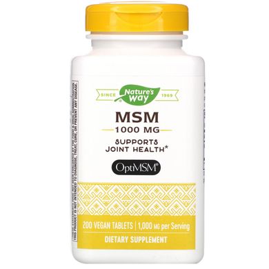 MSM / МСМ (Метілсульфонілметан), Pure OptiMSM, Nature's Way, 1000 мг, 200 таблеток