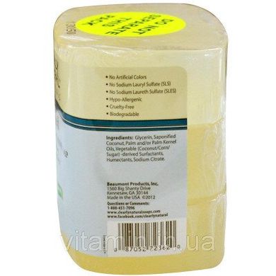 Натуральное чистое глицериновое мыло, без запаха, Clearly Natural, 3 куска в упаковке, 4 унции каждое купить в Киеве и Украине