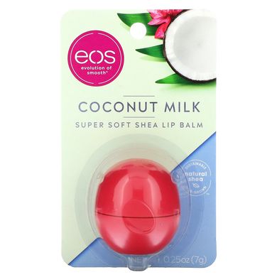 Visibly Soft, бальзам для губ, кокосове молоко, EOS, 25 унції (7 г)