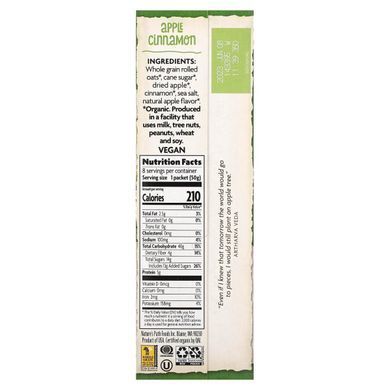 Овсяная каша с яблоками и корицей органик Nature's Path (Hot Oatmeal) 8 пакетиков по 50 г купить в Киеве и Украине