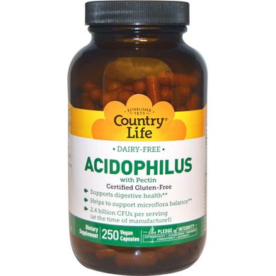 Пробіотики Country Life (Acidophilus) 250 капсул