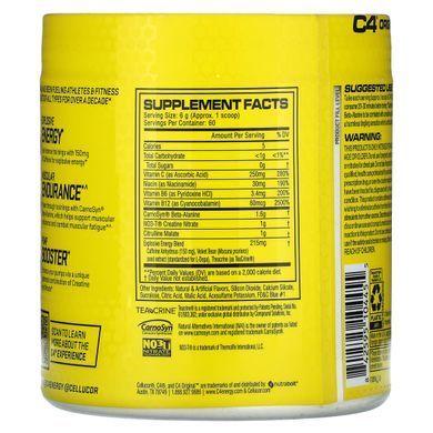 C4 Original Explosive, Pre-workout Formula, Icy Blue Raspberry, Cellucor, 390 g.