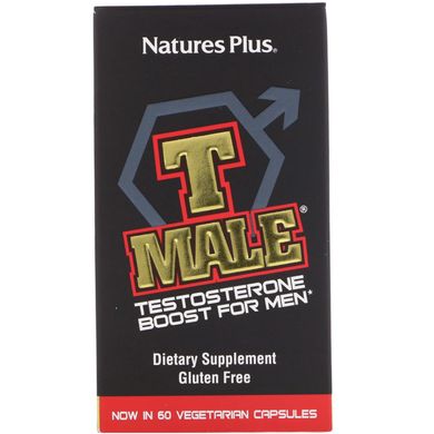 T Male, стимулятор тестостерону для чоловіків, Nature's Plus, 60 капсул
