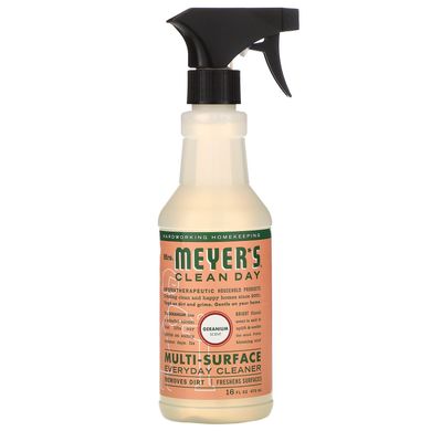 Засіб для очищення різного роду поверхонь, із запахом герані, Mrs Meyers Clean Day, 16 рідких унцій (473 мл)