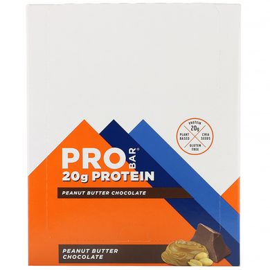 Протеїнові батончики зі смаком шоколаду і арахісового масла ProBar (Protein Bar) 12 батончиків по 70 г