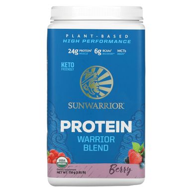 Органический протеин растительного происхождения Warrior Blend Protein,ягоды, Sunwarrior, 1.65 фт. (750 г) купить в Киеве и Украине