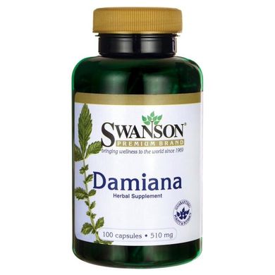 Листя Даміани Swanson (Damiana Leaves) 510 мг 100 капсул