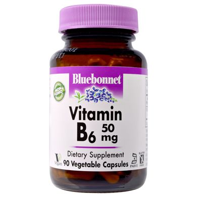 Вітамін В6 піридоксин Bluebonnet Nutrition (Vitamin B-6) 50 мг 90 капсул