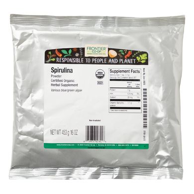 Органічна мелена спіруліна Frontier Natural Products (Spirulina) 1700 мг 453 г