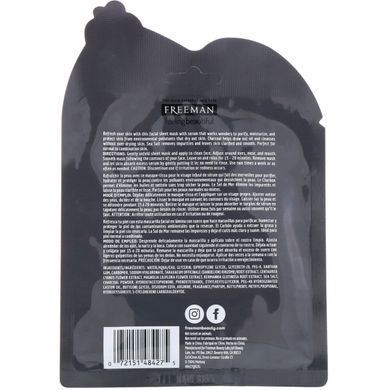 Feeling Beautiful, detoxifying sheet mask, charcoal + sea salt, Freeman Beauty, 1 pc.