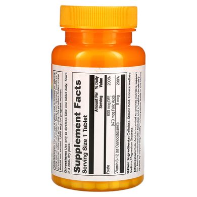 Фолієва кислота і Вітамін B12 Thompson (Folic acid with vitamin B12) 800 мкг / 5 мкг 30 жувальних таблеток