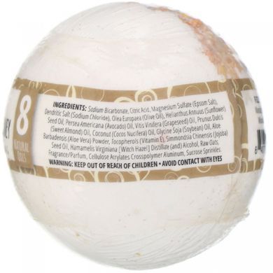 Fizzing bath bomb, handmade, Oatmeal, milk and honey, Fizz & Bubble, 184 g.