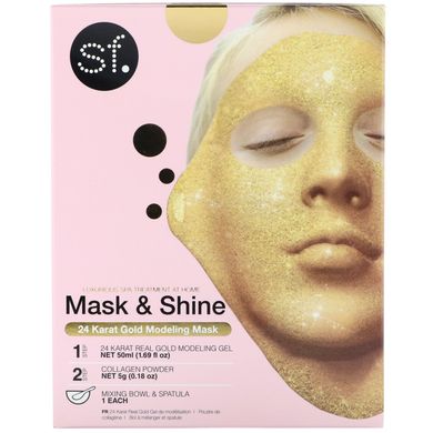 24-каратная золотая моделирующая маска, Mask & Shine, SFGlow, набор из 4 предметов купить в Киеве и Украине