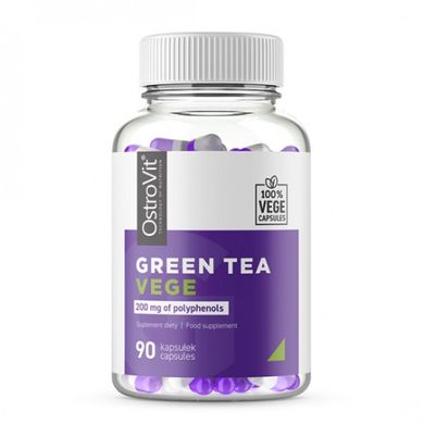 Вегетаріанський зелений чай, GREEN TEA VEGE, OstroVit, 90 капсул