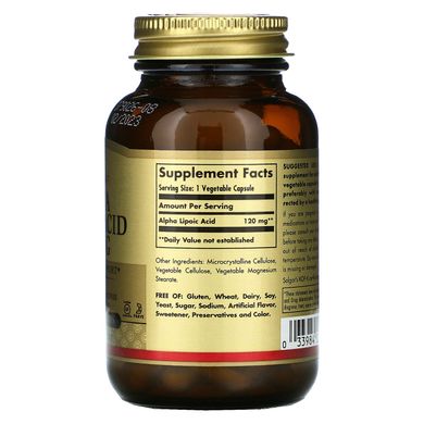 Альфа-ліпоєва кислота Solgar (Alpha Lipoic Acid) 120 мг 60 капсул