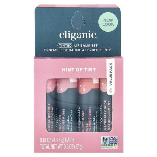 Lip Balm Gama Color Bloom Cliganic, Tinted Lip Balm Set, Hint Of