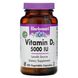 Вітамін D3, Bluebonnet Nutrition, 5000 МО, 120 капсул в рослинній оболонці фото