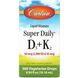 Рідкі вітаміни Д3 і К2, Super Daily D3 + K2, Carlson Labs, 50 мкг, 0,34 ж. унц. (10,16 мл) фото