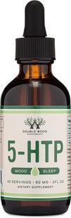 Double Wood 5-HTP Liquid Drops for a Good Mood and Sleep, 60 ml