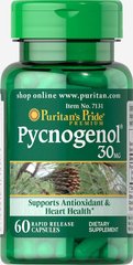 Пикногенол Puritan's Pride (Pycnogenol) 30 мг 60 капсул купить в Киеве и Украине
