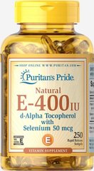 Витамин Е с селеном, Vitamin E-with Selenium, Puritan's Pride, 400 /50 мкг Natural, 250 капсул купить в Киеве и Украине