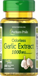 Чеснок без запаха Puritan's Pride (Garlic) 1000 мг 100 капсул купить в Киеве и Украине