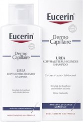 Шампунь зволожуючий для сухої і роздратованої шкіри голови, Moisturizing shampoo for dry and irritated scalp, Eucerin, 250 мл