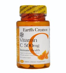 Вітамін С Earth`s Creation (Vitamin C-500) 500 мг 100 таблеток