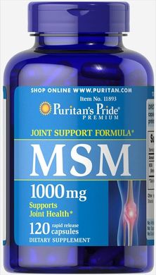 Метилсульфонілметан Puritan's Pride (Methylsulfonylmethane) 1000 мг 120 капсул