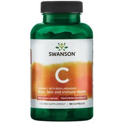 Вітамін С з біофлавоноїдами - PureWay-C, Vitamin C with Bioflavonoids - Featuring PureWay-C, Swanson, 500 мг 90 капсул